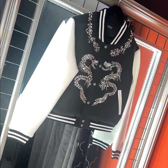 AKIRA Jackets & Blazers - Enter the Dragon: AKIRA Rhinestone Embellished Varsity Jacket 🐉✨